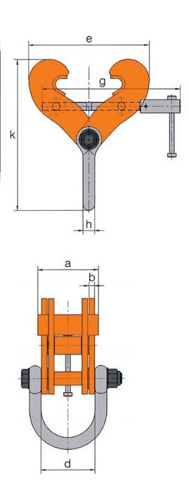 fixed jaw beam clamp dimensions